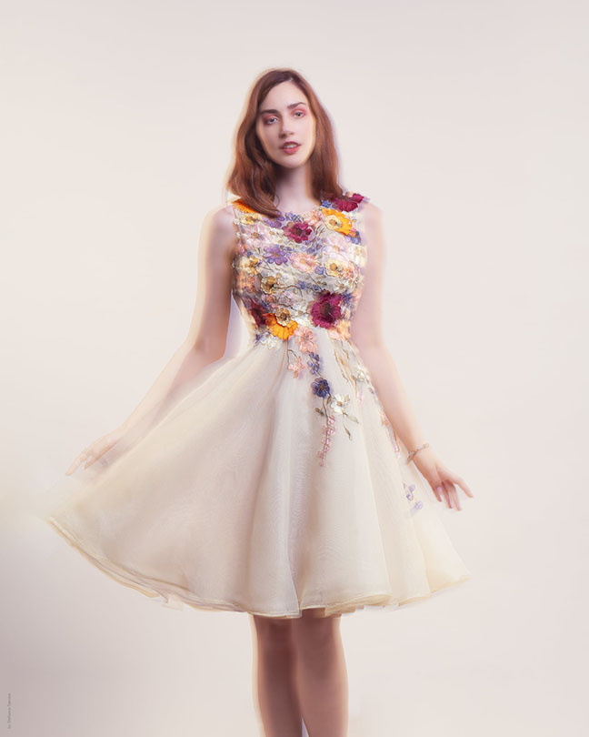 flowers bloom dress blur