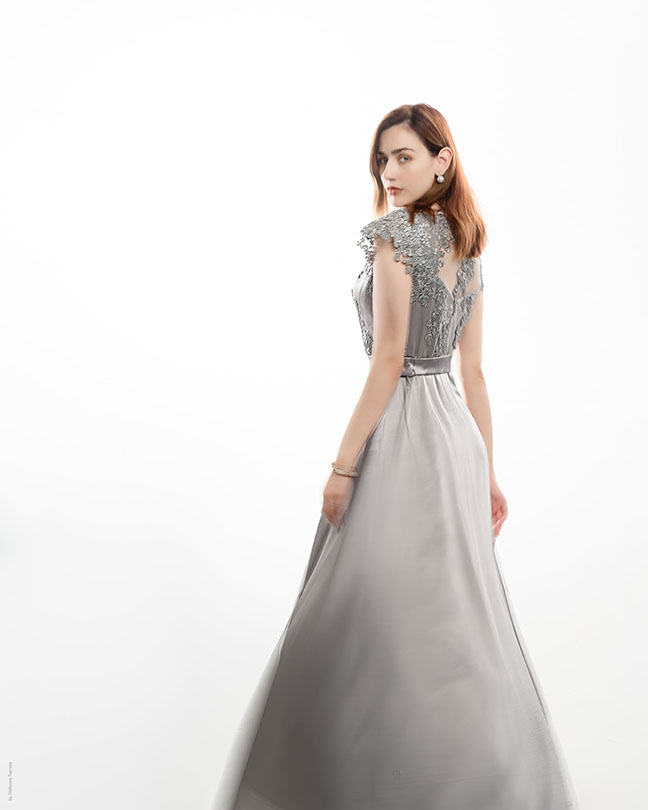 grey gown side